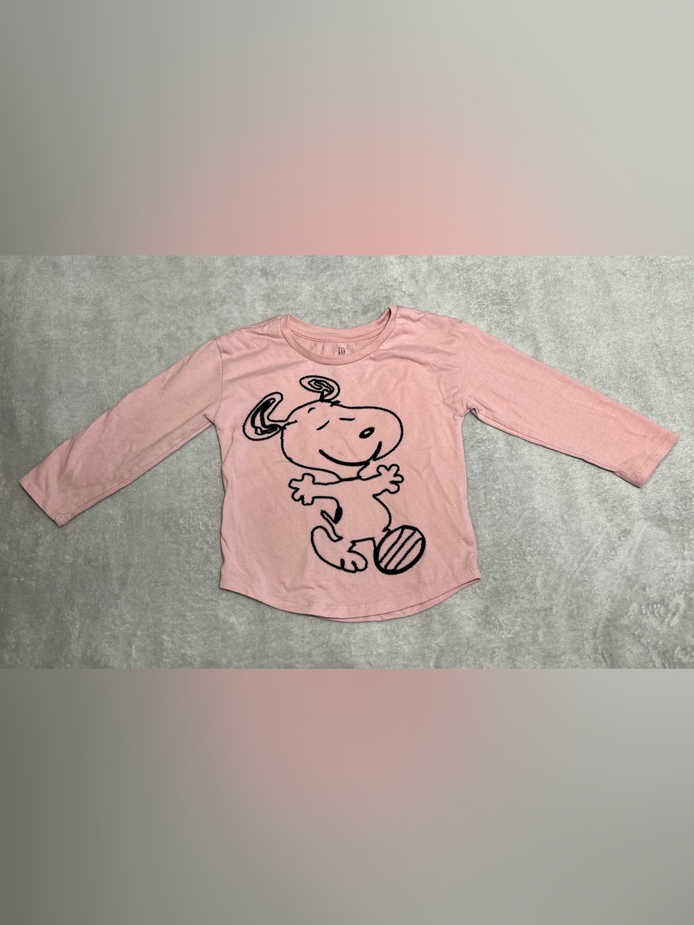 GAP Pink Embroidered Snoopy Dance Long Sleeve